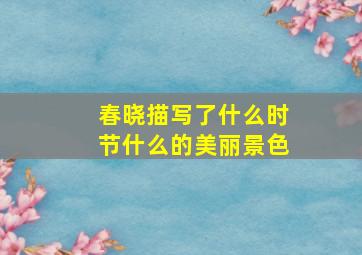 春晓描写了什么时节什么的美丽景色