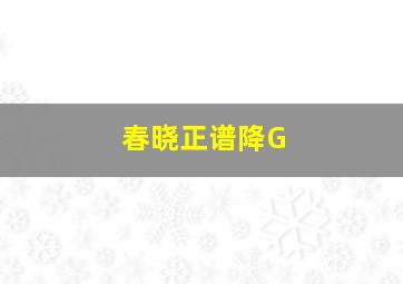 春晓正谱降G