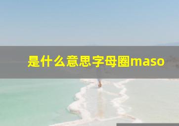 是什么意思字母圈maso