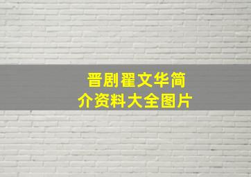 晋剧翟文华简介资料大全图片