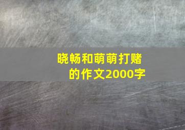 晓畅和萌萌打赌的作文2000字