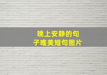 晚上安静的句子唯美短句图片