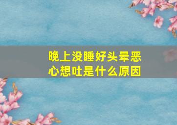 晚上没睡好头晕恶心想吐是什么原因