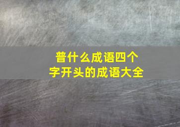 普什么成语四个字开头的成语大全