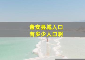 普安县城人口有多少人口啊