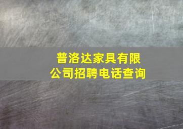 普洛达家具有限公司招聘电话查询