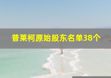 普莱柯原始股东名单38个