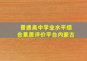 普通高中学业水平综合素质评价平台内蒙古