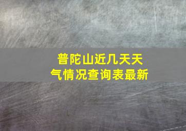 普陀山近几天天气情况查询表最新