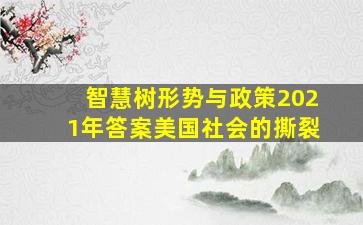 智慧树形势与政策2021年答案美国社会的撕裂