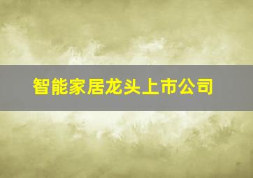 智能家居龙头上市公司