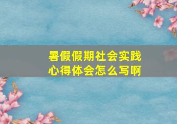 暑假假期社会实践心得体会怎么写啊