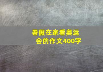 暑假在家看奥运会的作文400字