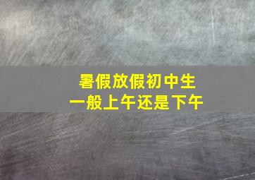 暑假放假初中生一般上午还是下午