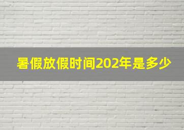 暑假放假时间202年是多少