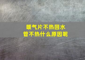 暖气片不热回水管不热什么原因呢