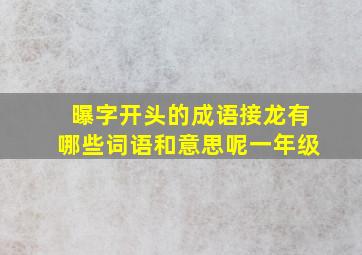 曝字开头的成语接龙有哪些词语和意思呢一年级