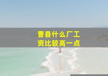 曹县什么厂工资比较高一点