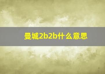 曼城2b2b什么意思