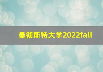 曼彻斯特大学2022fall