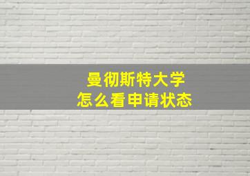 曼彻斯特大学怎么看申请状态