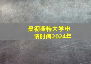 曼彻斯特大学申请时间2024年