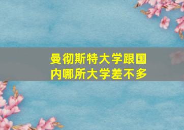 曼彻斯特大学跟国内哪所大学差不多