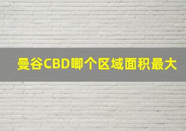 曼谷CBD唧个区域面积最大