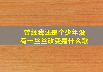 曾经我还是个少年没有一丝丝改变是什么歌