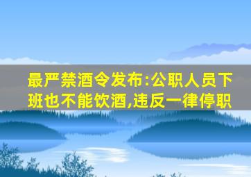 最严禁酒令发布:公职人员下班也不能饮酒,违反一律停职