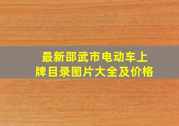 最新邵武市电动车上牌目录图片大全及价格