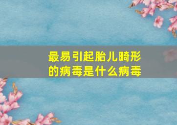 最易引起胎儿畸形的病毒是什么病毒