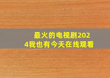 最火的电视剧2024我也有今天在线观看