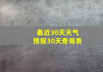 最近30天天气预报30天查询表