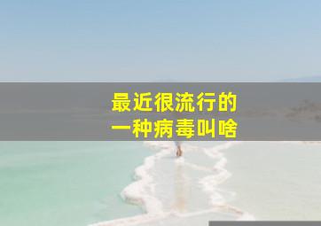 最近很流行的一种病毒叫啥