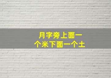 月字旁上面一个米下面一个土