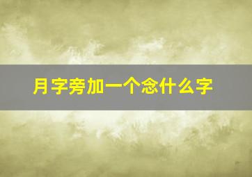 月字旁加一个念什么字