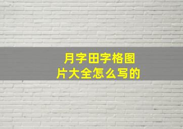 月字田字格图片大全怎么写的