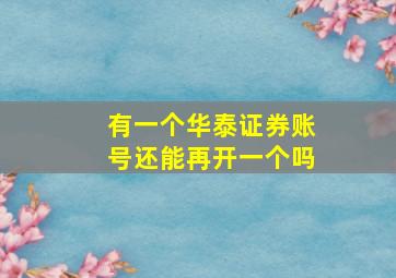 有一个华泰证券账号还能再开一个吗