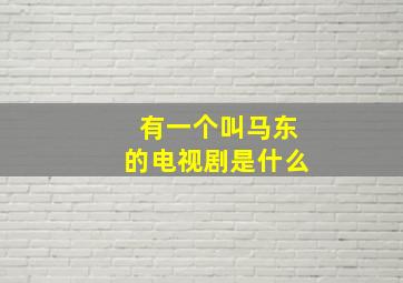 有一个叫马东的电视剧是什么