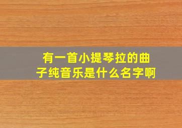 有一首小提琴拉的曲子纯音乐是什么名字啊