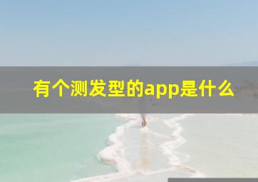 有个测发型的app是什么