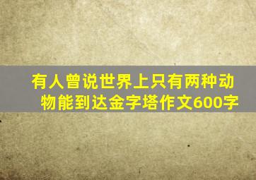 有人曾说世界上只有两种动物能到达金字塔作文600字