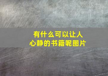 有什么可以让人心静的书籍呢图片