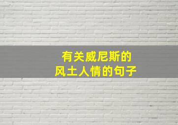 有关威尼斯的风土人情的句子