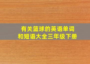 有关篮球的英语单词和短语大全三年级下册