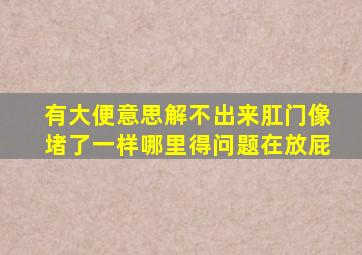 有大便意思解不出来肛门像堵了一样哪里得问题在放屁