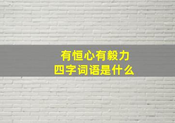 有恒心有毅力四字词语是什么