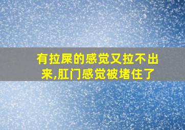 有拉屎的感觉又拉不出来,肛门感觉被堵住了