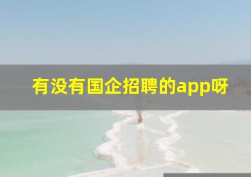 有没有国企招聘的app呀